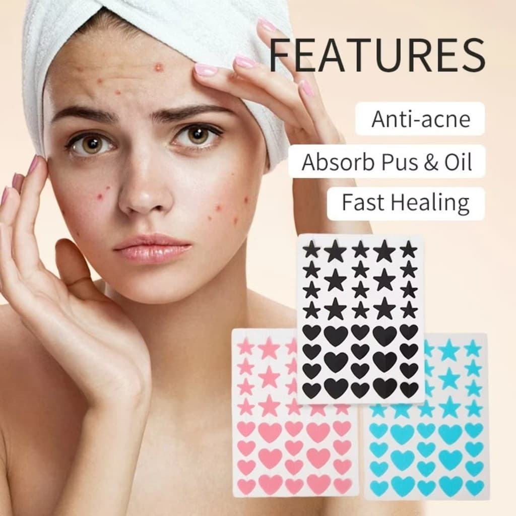 Kit 40/80 Patches Para Remoção De Acne Em Forma De Estrela -Adesivos De Cuidados Faciais Para Espinhas E Manchas