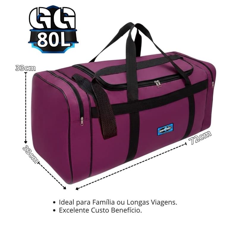 80L - Bolsa De Viagem - Bolsa Sacola de Viagem GG Extra Grande - Mala de Viagem Tiracolo e de Mão