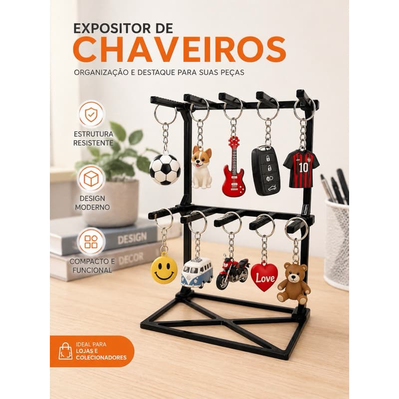 Expositor de Chaveiros / Suporte para Loja, Feira e Vendas/ Feito em Plastico para Loja e Coleção