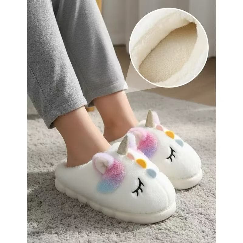 Chinelo pantufa de UNICORNIO pelinho antiderrapante com solado duro/PTF06-168