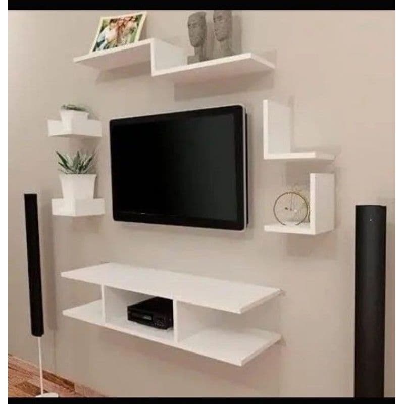 Painel de TV com Nichos e[ Prateleiras Decorativas] – Moderno e Funcional [ninchos sala tv mdf]
