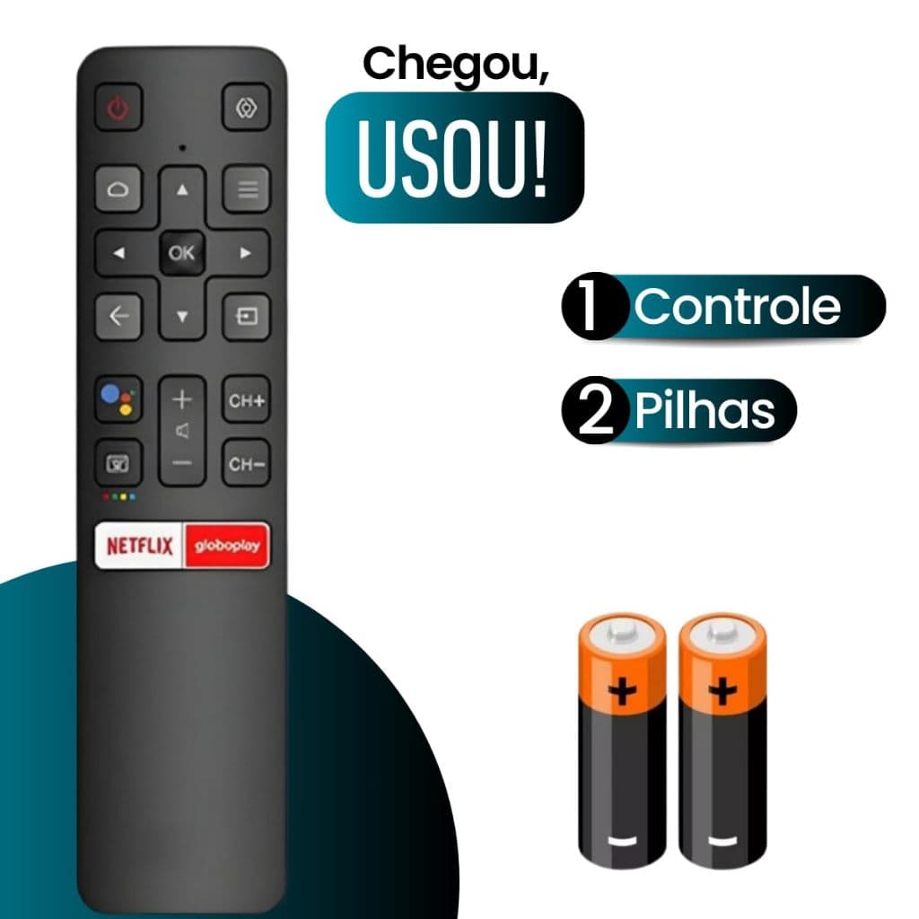 Controle Remoto Compatível TV Smart TCL Semp 4K Função NETFLIX Globoplay
