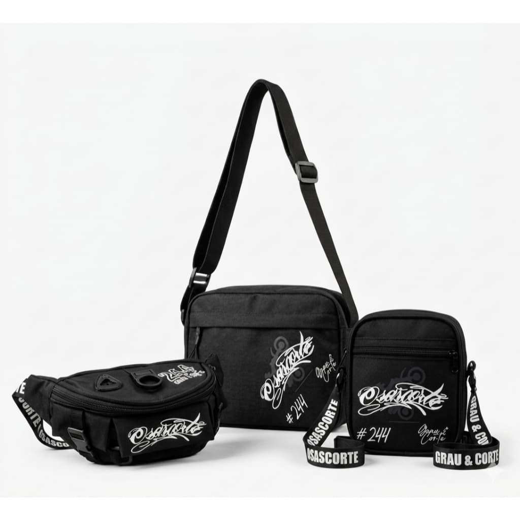 LOTE ATACADO 12 PEÇAS REVENDA POCHETE E BOLSA OSASCORTE 244 GRAU E CORTE BAG MOTOBOY DELIVERY