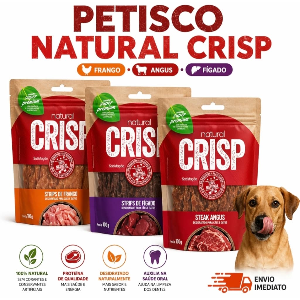 PETISCO NATURAL CRISP STEAK ANGUS FRANGO E FIGADO 100GR PROMOÇÃO