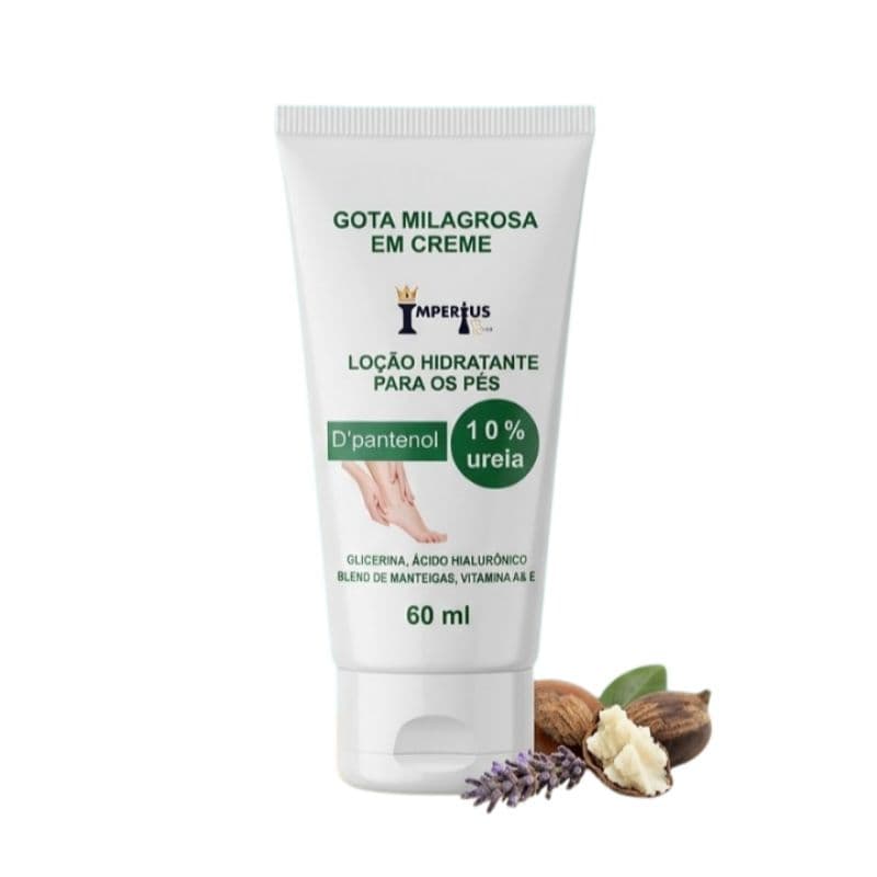 Gota milagrosa em creme, fim dos pés ressecados e rachaduras 60 ml