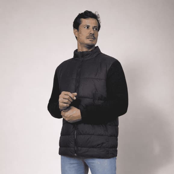 Jaqueta Masculina Puffer Bobojaco Casaco Nylon Impermeável com Capuz Removivel Bolso Interno