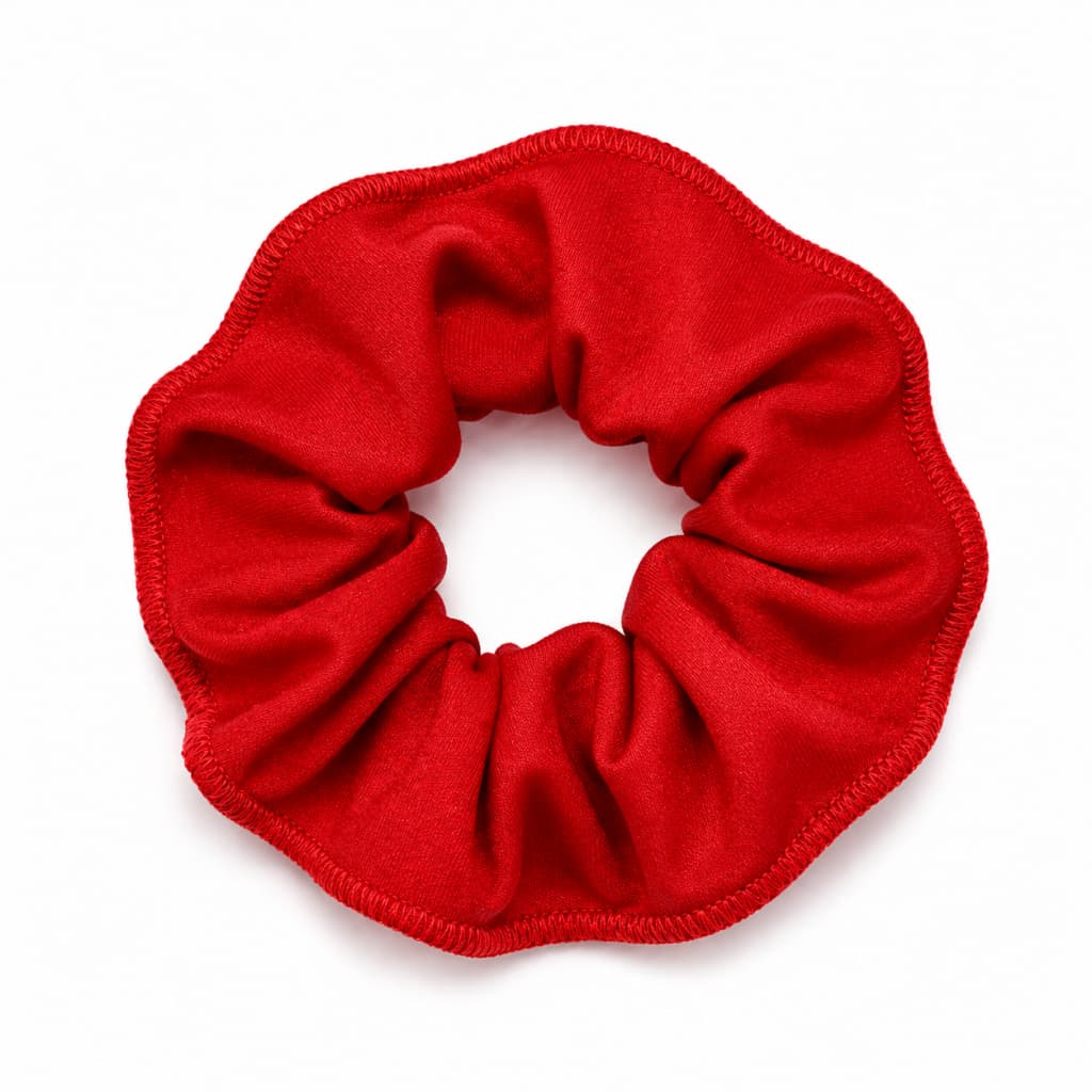 Kit 10 Xuxinha Vermelha de Helanca Frufru de Cabelo Scrunchie Amarrador de Cabelo Rosa Bebe