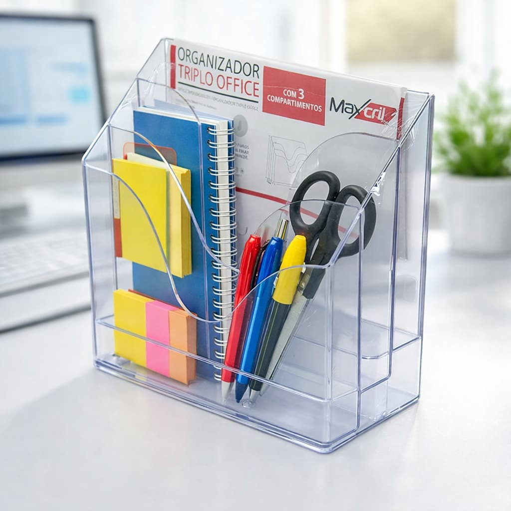Organizador Triplo Office 3 Compartimentos