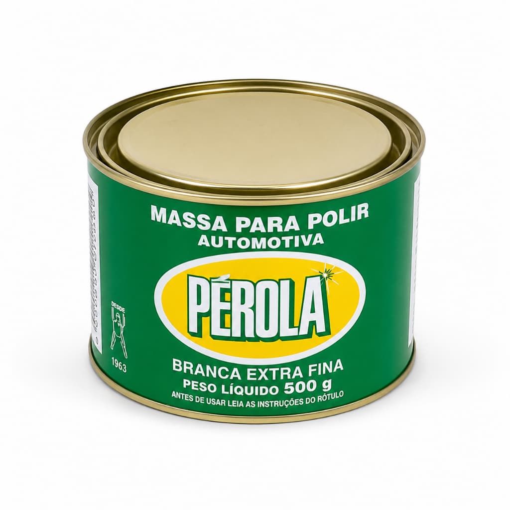 Massa de Polir Automotiva Base de Solvente N2 500g Branca Extra Fina - Pérola