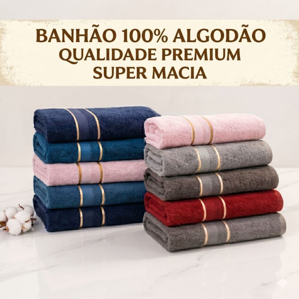 Toalha Banhão Felpuda 100% Algodão Premium Super Macia