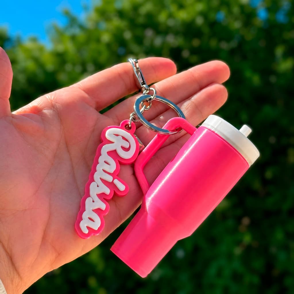 Chaveiro Personalizado Com Nome Garrafa Fitness Miniatura - Porta Hidratante Labial