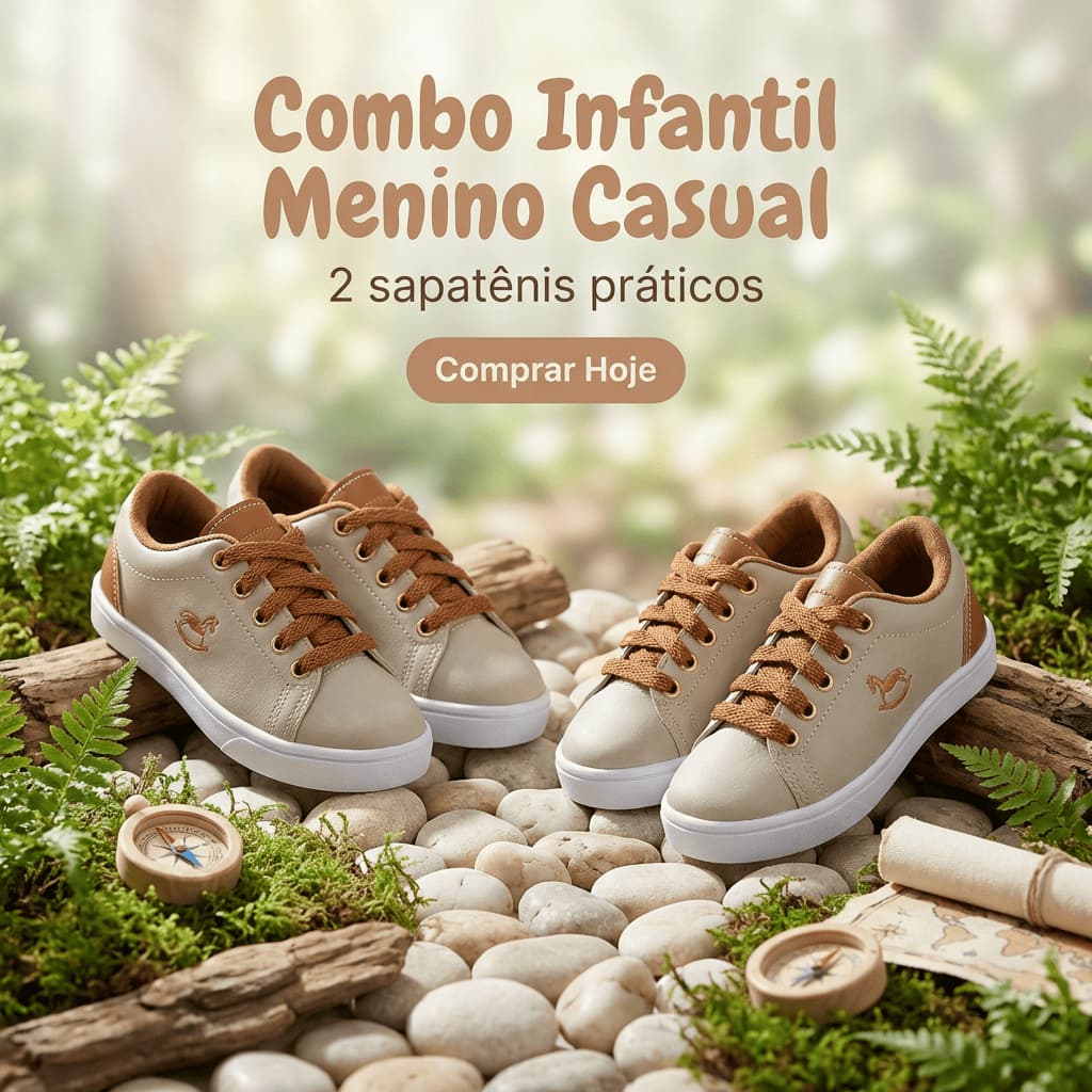 Combo 2 Sapatenis Versatil Menino | Confortável e Estilo Para Todos os Momentos | COMPRE AGORA!