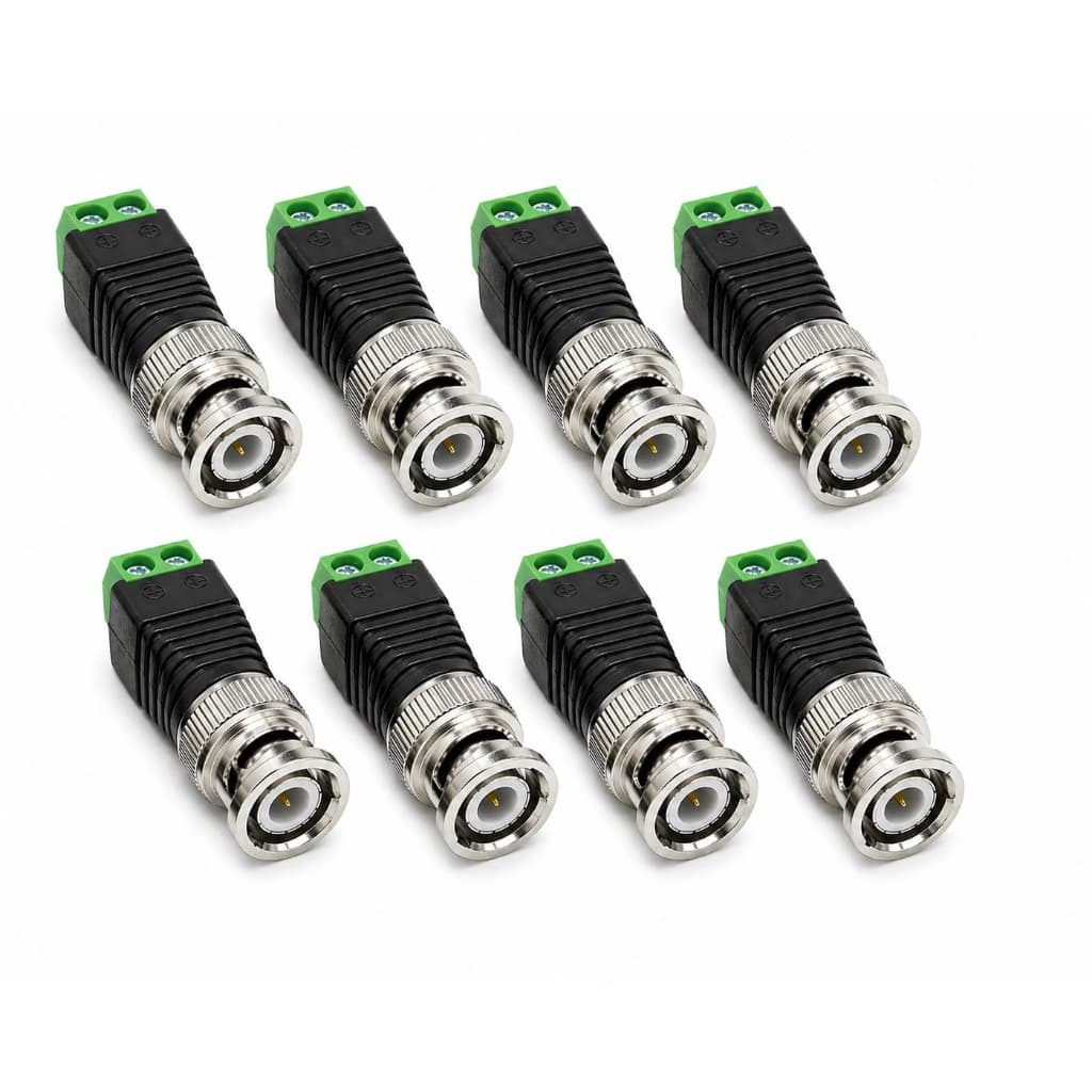 Kit Combo 8 Conectores Adaptador De Cftv P/ Câmera E Áudio E Vídeo
