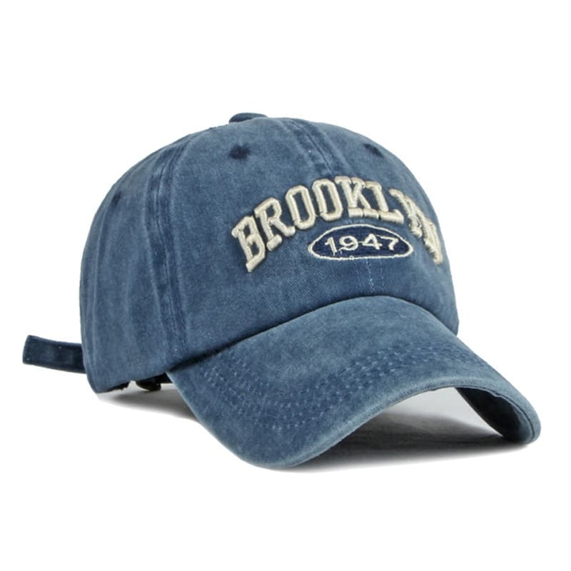 Boné Aba Curva Bulier Modas Brooklin Jeans Vintage Lavado Fivela Old Dad Hat Azul Preto Verde Cinza