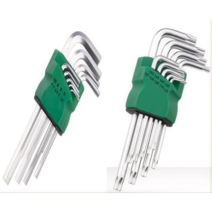 Jogo Chaves Allen Aço Inox 9 Peças T10 a T50 para Manutenção e Reparos GREEN2