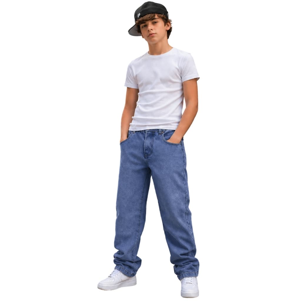 Calça Baggy Jeans Masculina Balão Menino Infantil Juvenil