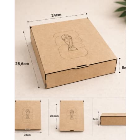 Caixa Porta Álbum e Figurinhas Copa do Mundo MDF Colecionável e chaveiro brinde