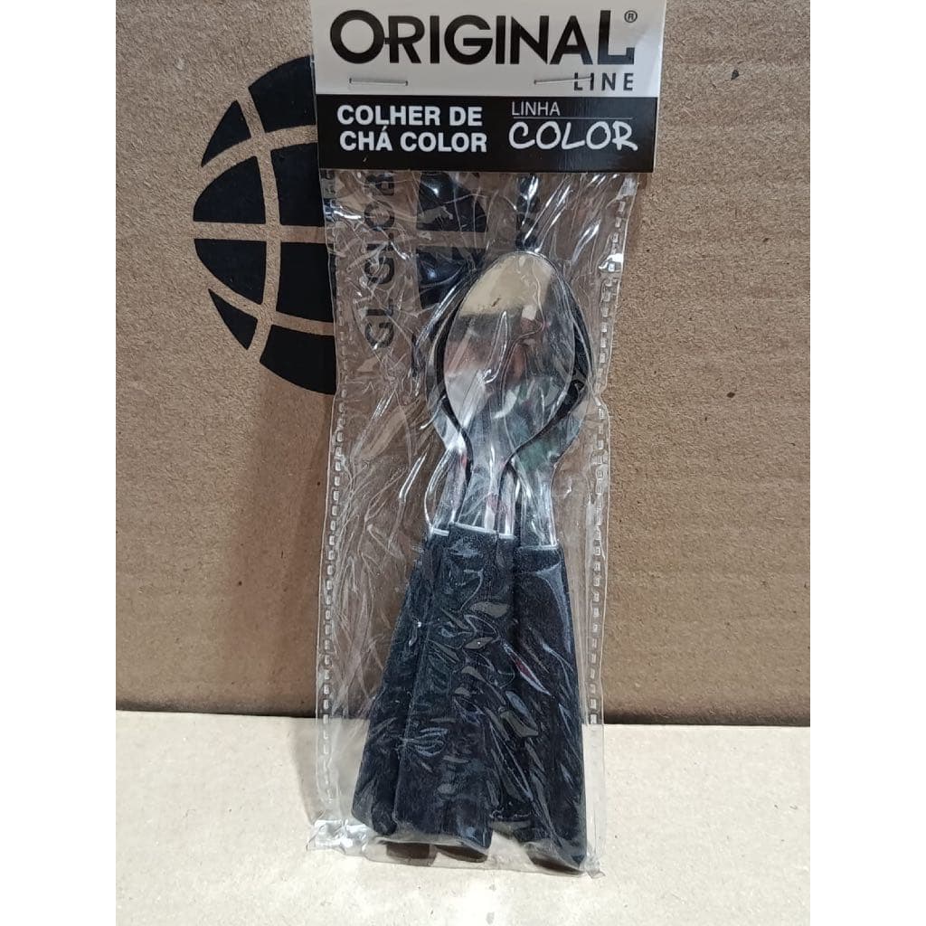 Kit 6 Colheres de Cha Aço Inox Original Line Color | Cabo Colorido Resistente