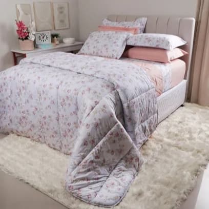 Jogo Cama Casal 4 Peças 180 Fios Sonhare Ouro Lara Rosa Desenho Do Tecido Florido