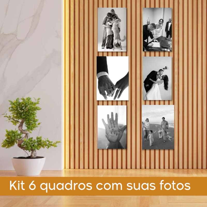kit com Quadro decorativos 6 placa MDF personalizado com sua foto para casa sala quarto decoração famila envio imediato