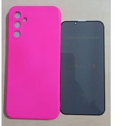 Kit Capinha de Silicone Samsung Galaxy A14 + Película de Privacidade.
