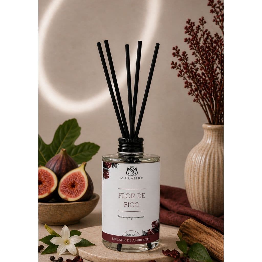 Difusor de Ambientes Flor de Figo 200ml Marambo | Aromatizador de Varetas | Perfume para Casa Sala Quarto Banheiro