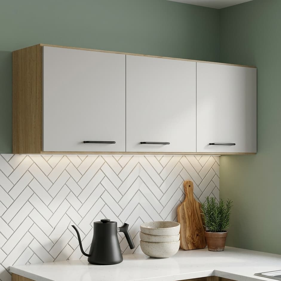 Armário Aéreo Suspenso de Cozinha e Lavanderia Área de Serviço 120 cm 3 Portas MDF/MDP Multiuso Organizador - AV
