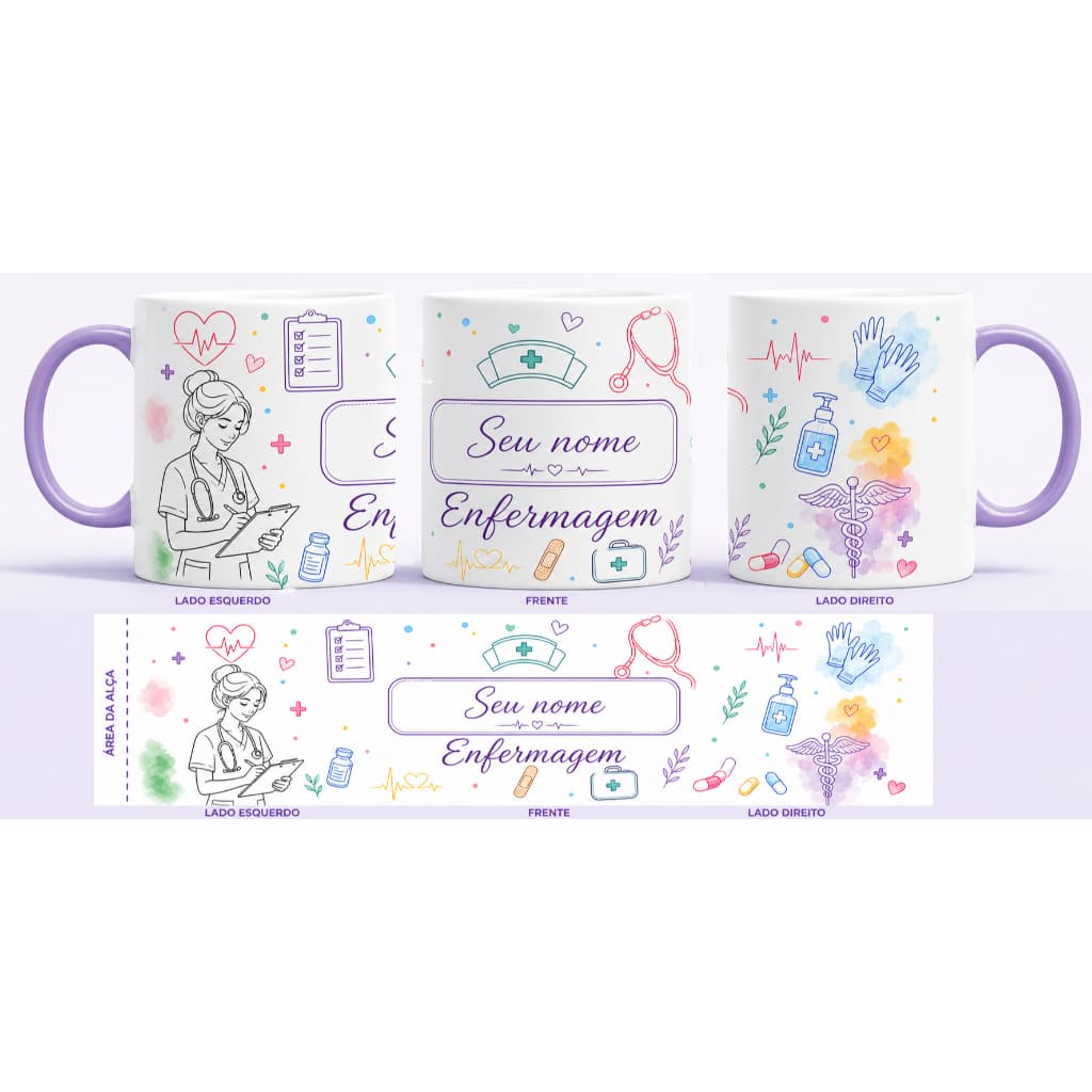 Caneca Enfermagem Personalizada, Profissão na Caneca