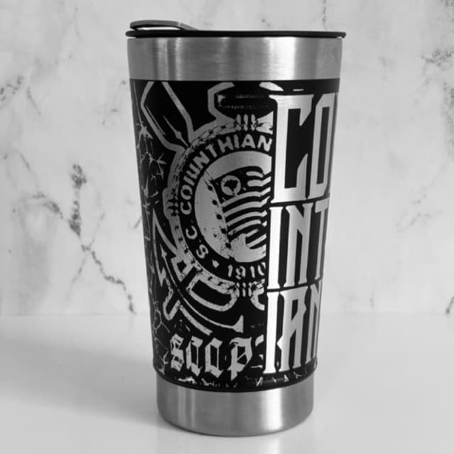 COPO TÉRMICO CORINTHIANS personalizado a laser  360º Graus PREMIUM