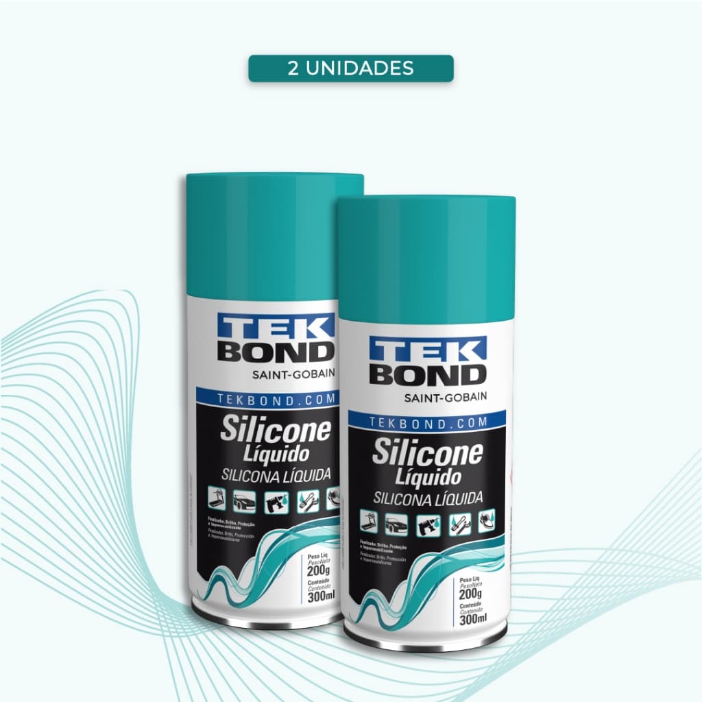 Kit 2 Silicone Spray Tekbond - Proteção e Brilho Intenso - Versatilidade - Renova Superfícies- 300ml