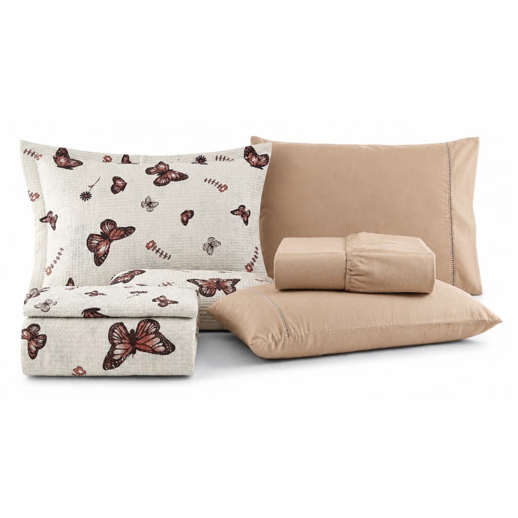 Kit CobreLeito Queen Piquet 6 Peças Conforto, Qualidade e Elegância para o Seu Quarto