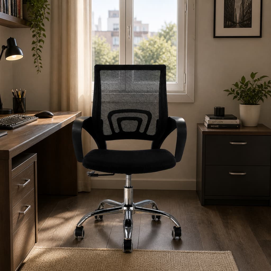 Cadeira de Escritório Preta, Design Funcional para Escritório e Home Office