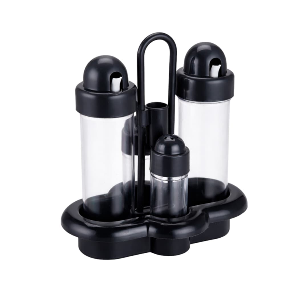 Kit Galheteiro Suporte Porta Azeite Vinagre Oleo Saleiro Pimenta Paliteiro Bar Restaurante Cozinha Tempero Plastico