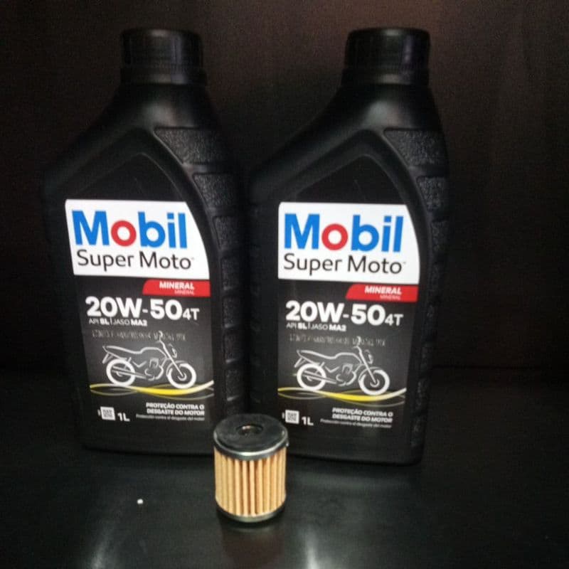 Troca de óleo Mobil 2 óleos 20w50 + filtro Fazer lander
