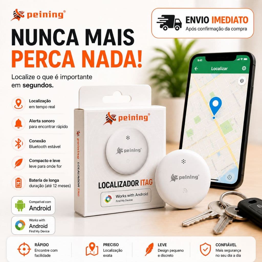 Rastreador Tag Localizador Peining – Compatível Android (Find My Device) Bluetooth Anti-Perda