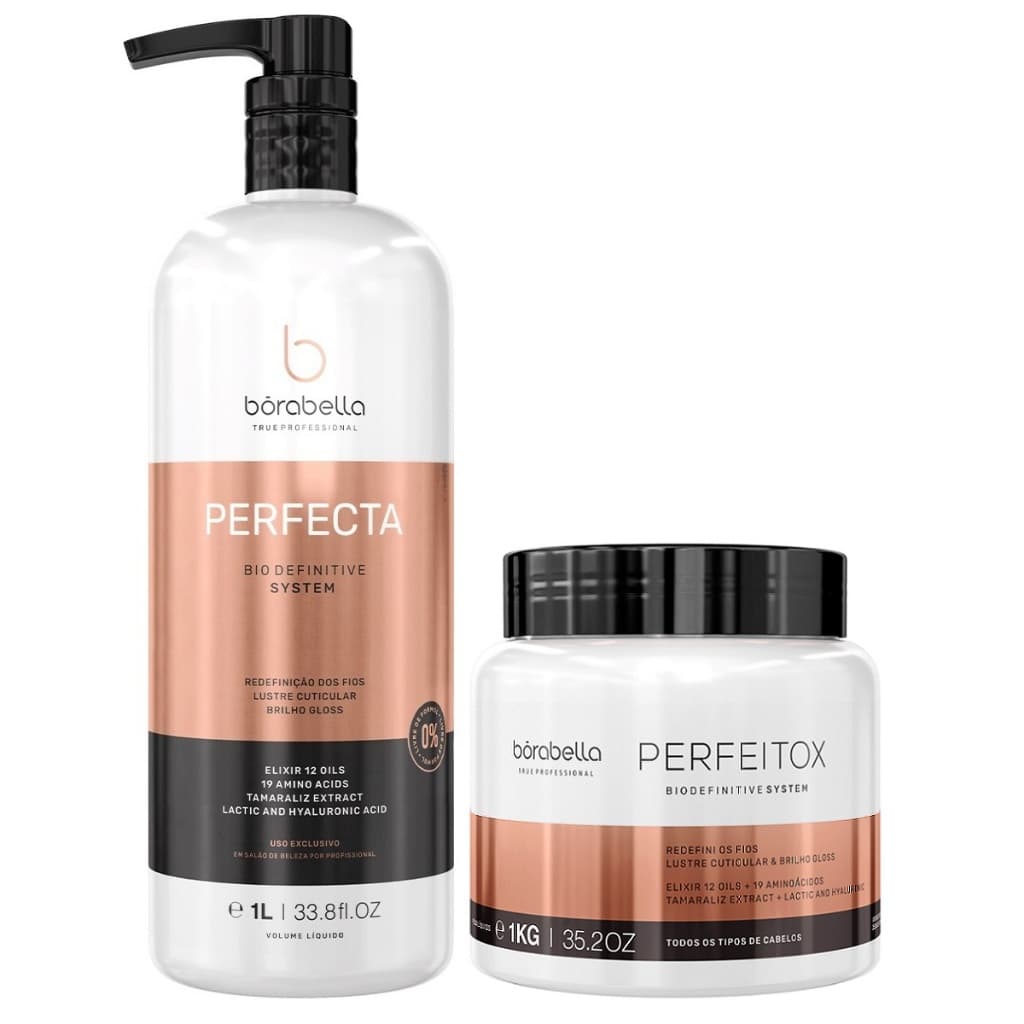Escova Progressiva Perfecta 1l + Btx Perfeitox 1kg Borabella.NF