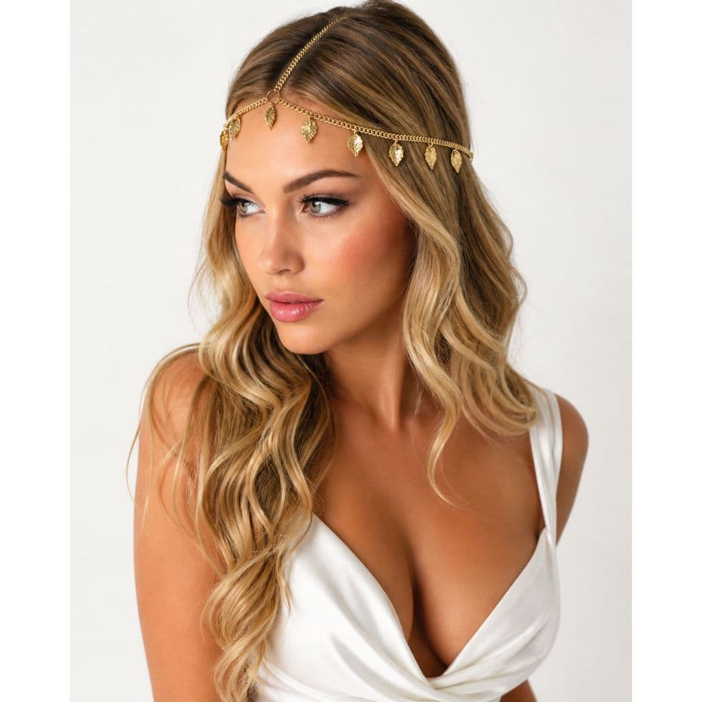 Tiara Corrente de Cabeça Dança Do Ventre Indiana Acessório Fantasia Dourado Pingentes Head Band Chain