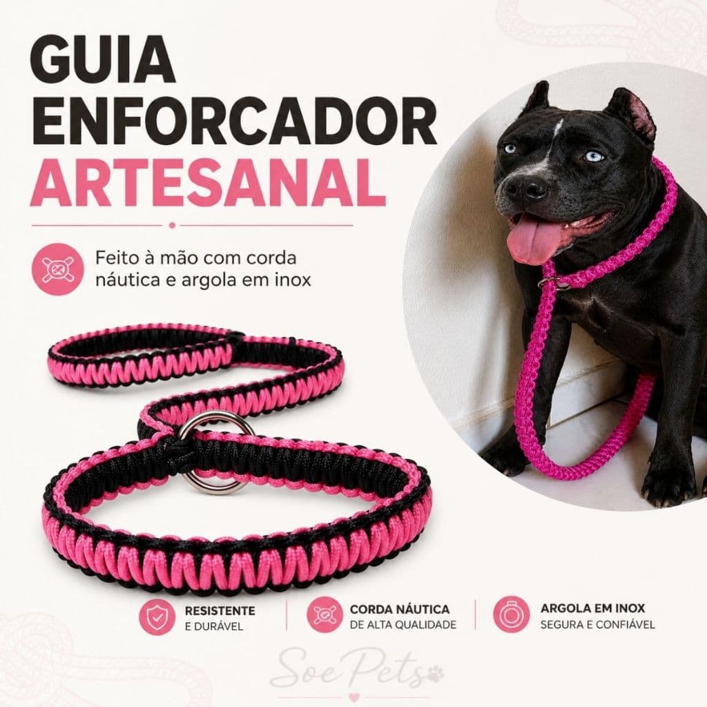 Enforcardor para pitbull Guia pitmonster e cachorros de médio e grande porte coleira resistente 110cm