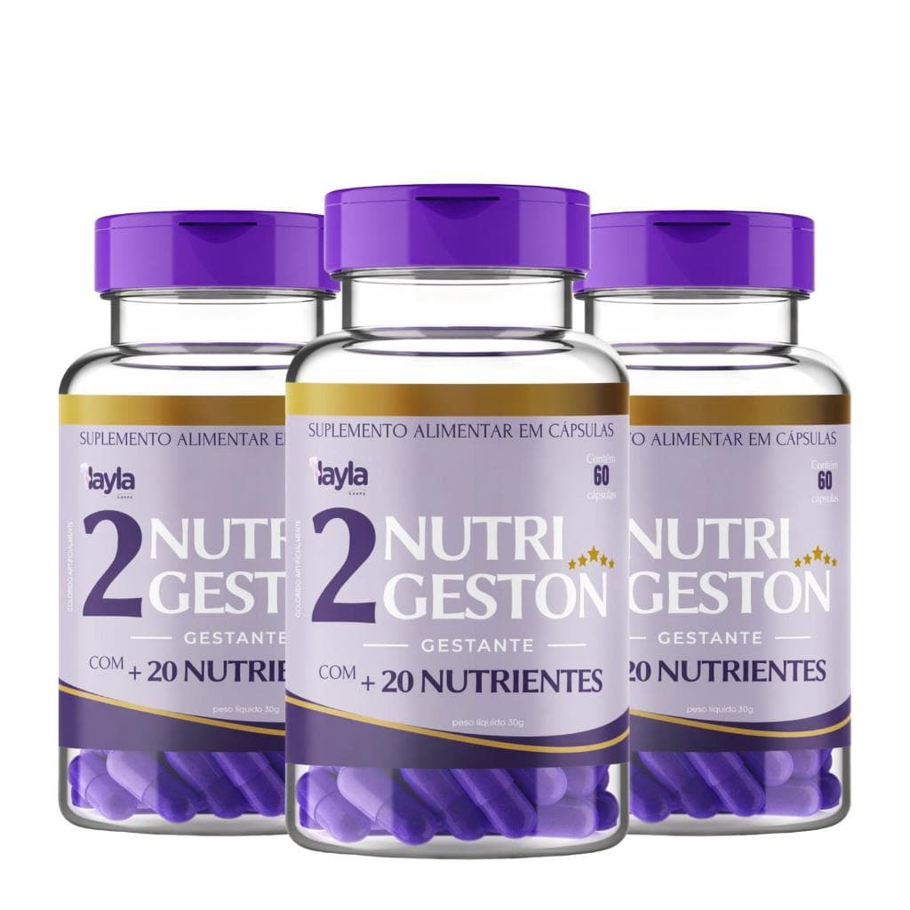 Nutrigeston 2 Kit 3 Potes Gestante Mãe E Bebê 180 Cápsulas