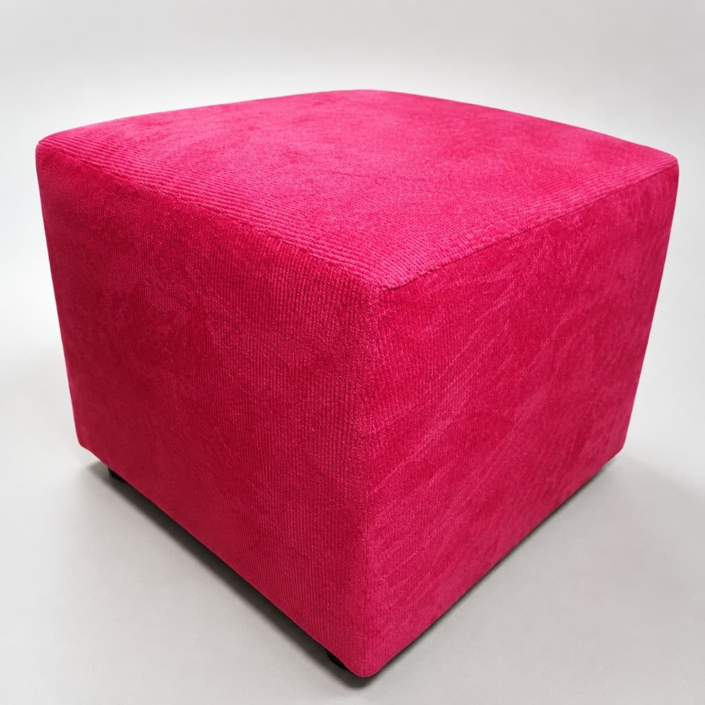 Puff Banquinho Reforçado - Tecido Suede Vermelho - 25x29x29 - Suporta Até 120kg