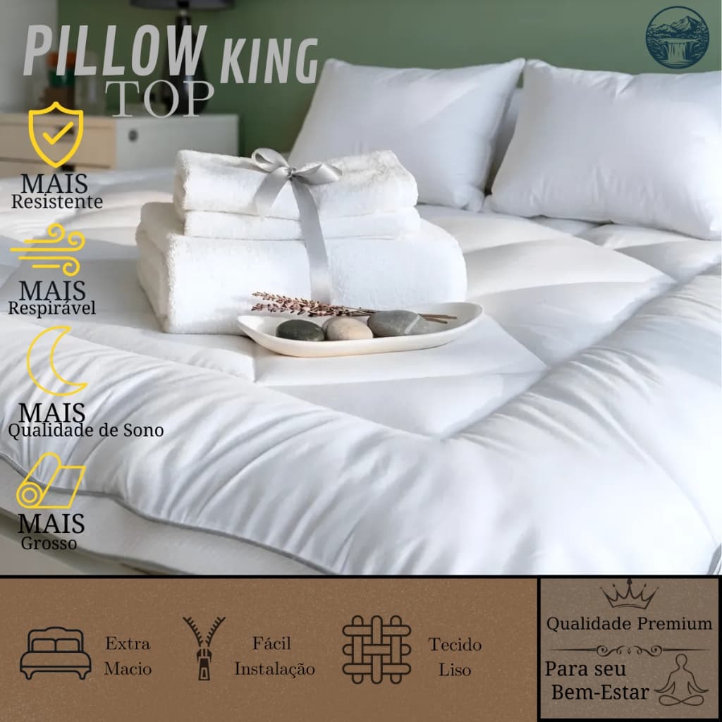 Pillow Top - Tamanho King 203cm x 195cm 6 Alt. Decoração Para Seu Quarto