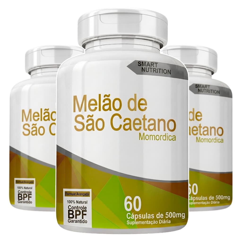 Kit Melao de Sao Caetano 60 Capsulas 500mg Cromo Zinco Magnesio Uso Adulto