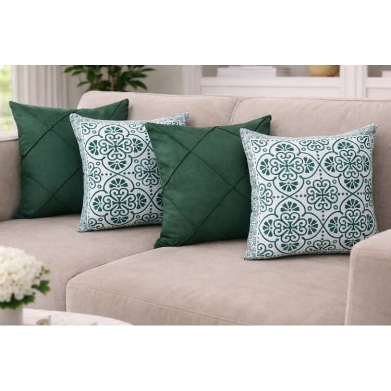 KIT DE ALMOFADA 4 PEÇAS  COM ENCHIMENTO DRAPEADAS