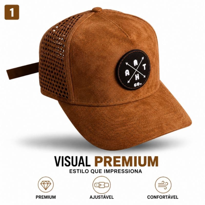 Boné Anth Co. Fitão Aba Curva  Strapback Estilo TRUCKER Original Varias Cores