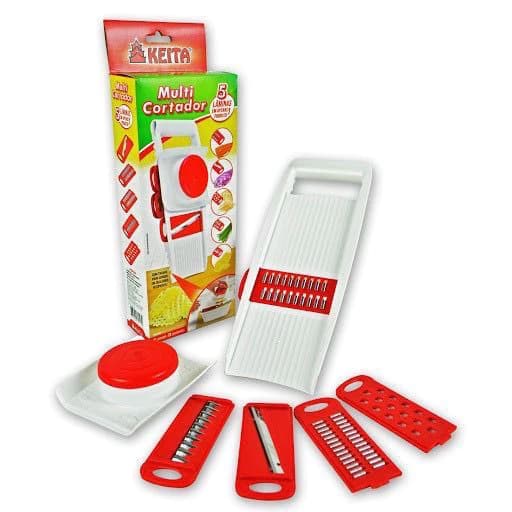 Multi Cortador Fatiador Ralador 5 Lâminas Diferentes Com Travas 5 em 1 Keita
