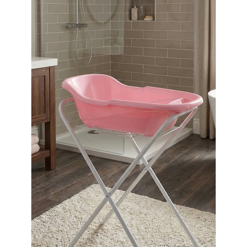 Banheira de Bebê com Suporte Retrátil Compacta Resistente até 18Kg Colorida