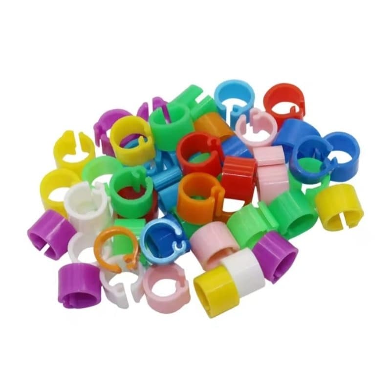 anilhas 6 mm para marcação de pintinhos Pct com 20 anilhas coloridas.