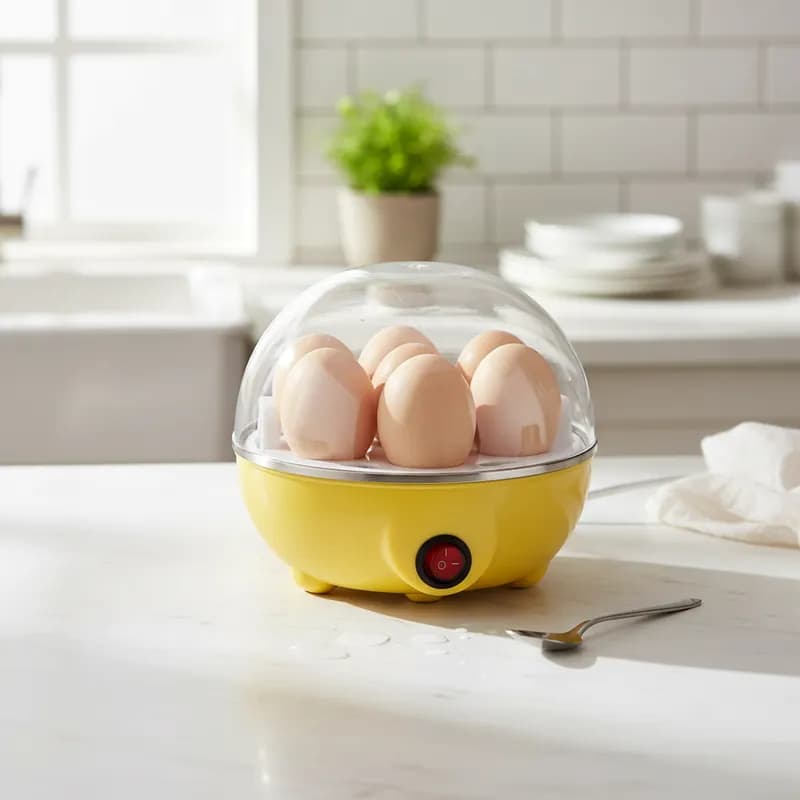Maquina de Cozinhar Ovos Elétrica Egg Poacher Amarelo 220V