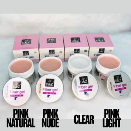 Fiber Gel D&z 18 ml Auto Nivelante Led Uv Unhas Fibra De Vidro + pincel modelo aleatório + fibra de vidro