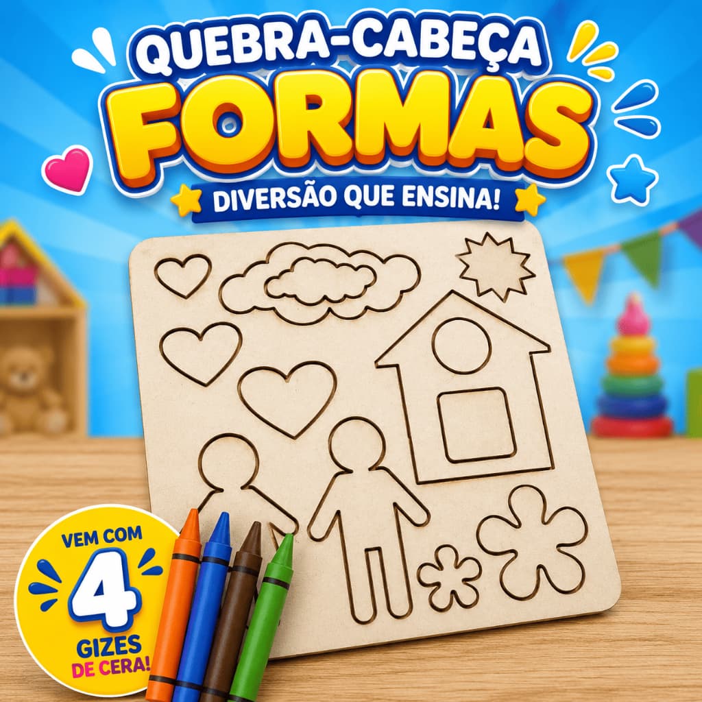 Quebra-Cabeça educativo  colorir, brinquedo, festa e aniversario kit 10